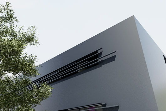 Centro Salud Mungia - Concurso - ASGA Arquitectos Bilbao - Detalle de la fachada de aluminio